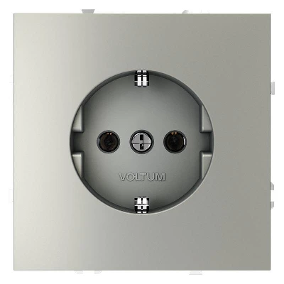 Розетка 1-м СП S70 16А с заземл. механизм сталь Voltum VLS040105