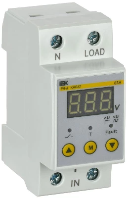Реле напряжения РН-д 1ф 36мм 63А KARAT IEK IVR21-1-63
