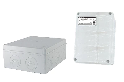 Распаячная коробка ОП 240х195х90мм, крышка, IP55, кабельные ввода d28-3 шт., d37-2 шт., TDM