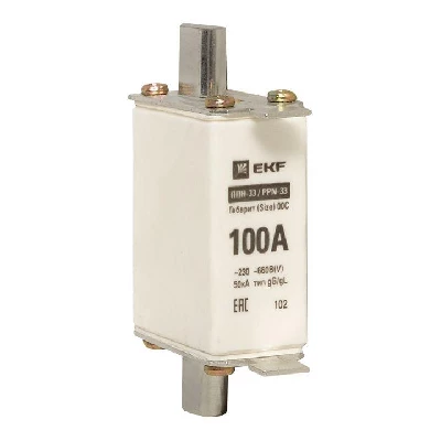 Вставка плавкая ППН-33 100/100А 50кА габарит 00С PROxima EKF fus-33/100