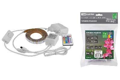 Комплект светодиодной ленты SMD5050-30 LED/м-12 В-7.2 Вт/м-IP65-RGB (1 м), 12 Вт, IR-контроллер TDM