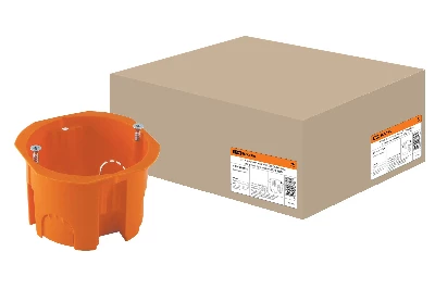 Установочная коробка СП D65х45мм, саморезы, красная, IP20, TDM