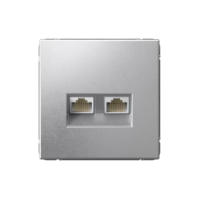 Розетка компьютерная 2-м ArtGallery RJ45 + RJ45 кат.5E механизм алюм. SE GAL000385