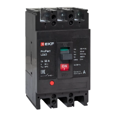 Выключатель автоматический 3п 50А 15кА LS63 ProPact EKF mccb-63-15-3-50-ls