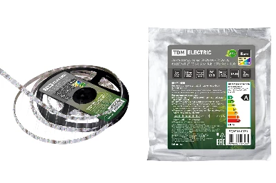 Лента светодиодная SMD5050+SMD2835 60LED/м-IP20-12 В-8 Вт/м-RGB+3000 К (5 м) TDM