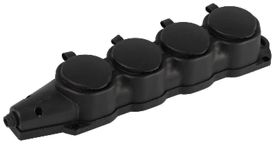 Колодка 4-м с заземл. 16A IP44 KX-4e-B-IP44 каучук. черн. Эра Б0068394