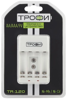 Устройство зарядное TR-120 (4хAA/4хAAA/1х9В"Крона") Трофи C0031279