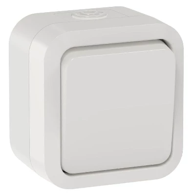 Выключатель кнопочный 1-кл. ОП TORS TS310 10А IP55 бел. IEK TS-V14-0-10-55-K01