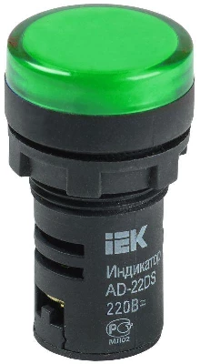Лампа светосигнальная AD22DS d22мм 12В AC/DC зел. KARAT IEK BLS10-ADDS-012-K06
