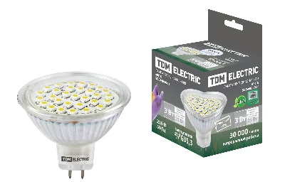Лампа светодиодная MR16-3 Вт-220 В -4000 К–GU 5.3 SMD TDM