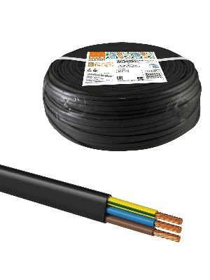 Шнур ШВВПмб 3х0.5 (100м), черный Народный