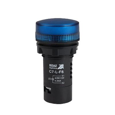 Лампа светодиодная OptiSignal Compact D22 С7-L-F6 син. 110В AC/DC XB7EV06GP КЭАЗ 362157