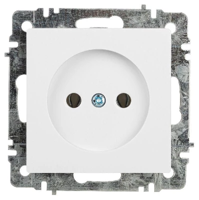 Розетка 1-м СП Accent 6-201-01 16А IP20 250В 2Р AL/CU бел. Intro Б0063653