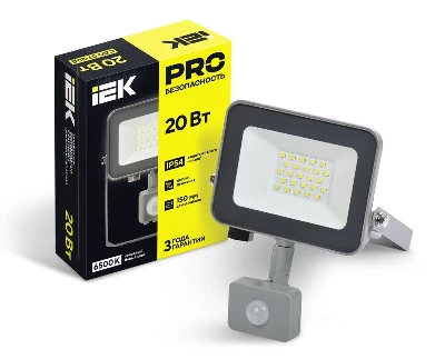 Прожектор светодиодный СДО 07-20Д 20Вт 6500К IP54 с датчиком движ. сер. IEK LPDO702-20-K03