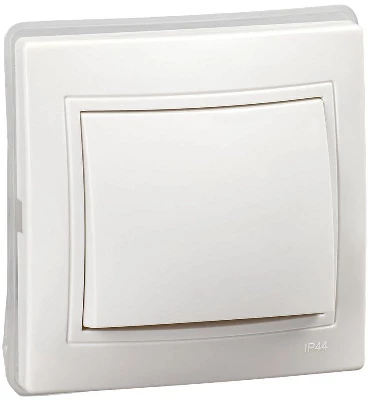 Выключатель 1-кл. СП Кварта ВС10-1-0-КБ-44 10А IP44 бел. GENERICA KV-V10-10-44-K01