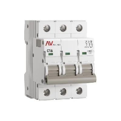 Выключатель автоматический модульный 3п C 16А 10кА AV-10 AVERES EKF mcb10-3-16C-av
