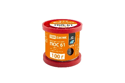 Припой ПОС 61, проволока, ГОСТ 21931-76, Ø2 мм, 100 г, катушка, серия "Алмаз" TDM