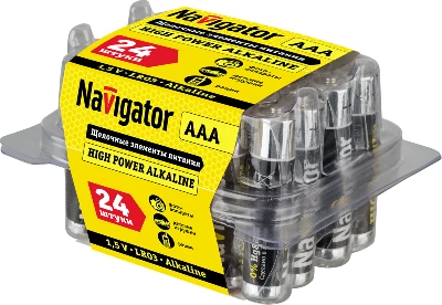 Элемент питания алкалиновый AAA/LR03 94 787 NBT-NE-LR03-BOX24 (уп.24шт) Navigator 94787