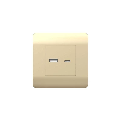 Розетка USB NEW3-E тип A+C 5В/2.1А шампань CHINT 431450