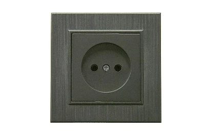 Розетка 1-м Karea LINE STAR без заземл. дым. металлик Makel 86050022