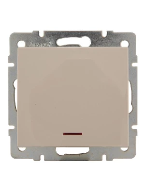 Выключатель 1-кл. СП Rain IP20 с подсветкой механизм крем. LEZARD 703-0388-111