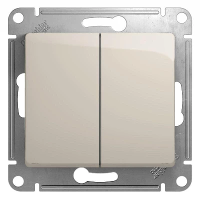 Выключатель 2-кл. СП Glossa 10А IP20 (сх. 5) 10AX механизм молочн. SE GSL000951