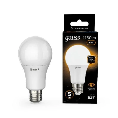 Лампа светодиодная Black 12Вт A60 грушевидная 3000К тепл. бел. E27 1150лм GAUSS 102502112