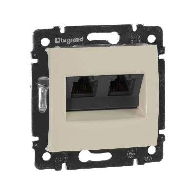 Механизм розетки информ. 2-м СП Valena RJ45 + RJ45 5Е UTP сл. кость Leg 774131