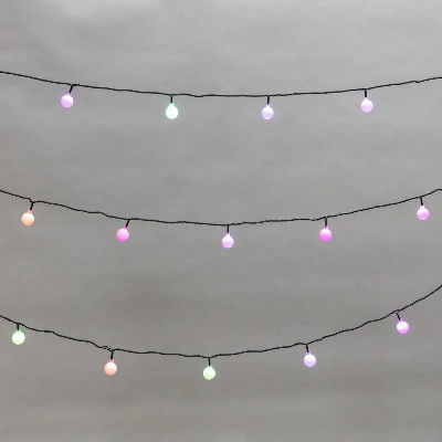 Гирлянда светодиодная "Шарики" 5м d25мм 25LED RGB ПВХ темн. зел. Neon-Night 303-550