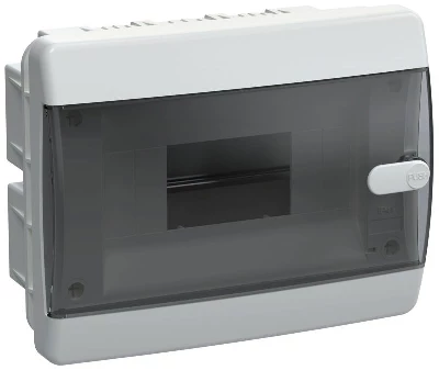 Корпус ЩРВ-П-8 UNION Compact IP41 черн. прозр. дверь пластик. IEK UIC-KP12-V-08-41-K01