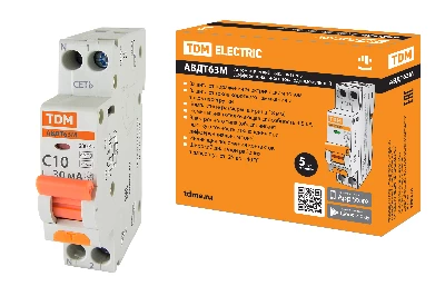 АВДТ 63М 2P(1P+N) C10 30мА 4.5кА тип АС TDM