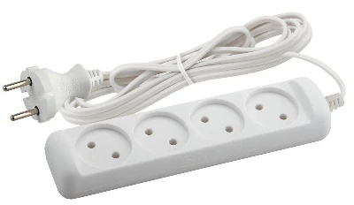 Удлинитель 4х3м без заземл. 6А IP20 UX-4-3m ШВВП 2х0.75 Эра Б0038560