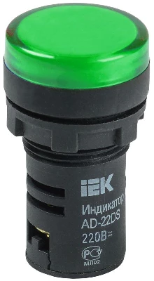 Лампа светосигнальная AD22DS d22мм 230В AC/DC зел. KARAT IEK BLS10-ADDS-230-K06