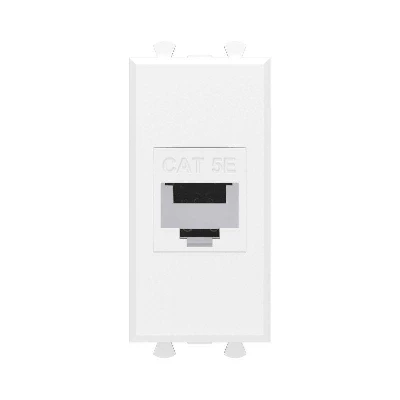 Розетка компьютерная 1мод. Avanti "Белое облако" RJ45 кат.5E без шторок модульная механизм DKC 4400661