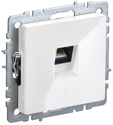 Розетка компьютерная СП RJ45 кат.6 BRITE РК11-БрБ механизм бел. IEK BR-K10-2-K01