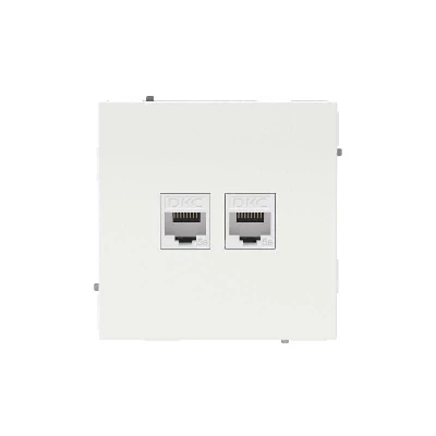 Розетка компьютерная 2-м KANT RJ45 кат.5E без шторки бел. магнолия DKC 7000664