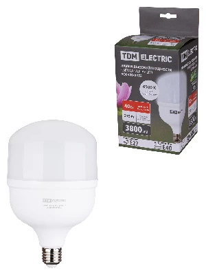 Лампа светодиодная T 40 Вт, 230 В, 6500 К, E27 (120х190 мм) TDM