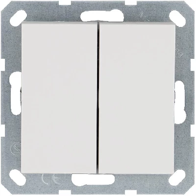 Переключатель проходной 2-кл. 10А IP20 механизм бел. глянцевый Jasmart G3022W