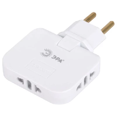 Разветвитель электрический 3-м 10А SPF-3-FL поворотн. бел. Эра Б0069088