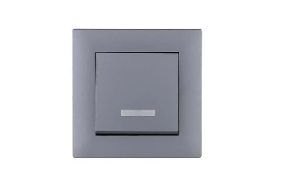 Выключатель 1-клав. с подсветкой Karea RIZZ STAR сер. Makel 88065021