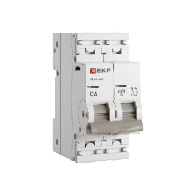 Выключатель автоматический 2п C 6А 4.5кА ВА 47-63N PROxima EKF M634206C