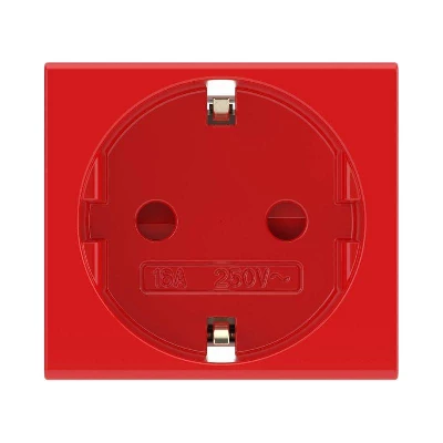 Розетка 1-м 2мод. Viva 16А IP20 2P+E с заземл. защ. шторки красн. DKC 45015