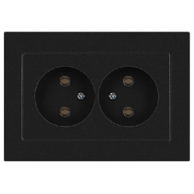 Розетка 2-м СП Accent 6-204-05 16А IP20 250В 2P AL/CU антрацит Intro Б0063465