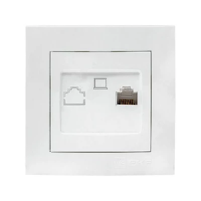 Розетка компьютерная 1-м СП Валенсия RJ45 бел. PROxima EKF EWK01-035-10