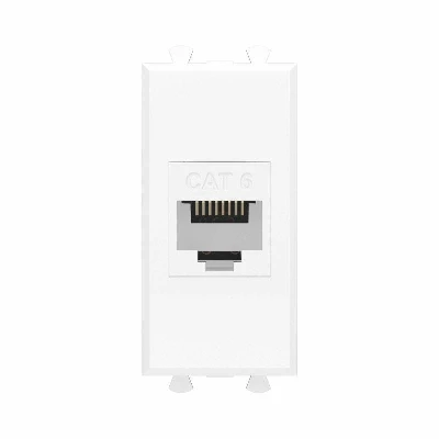 Розетка компьютерная 1мод. Avanti "Белое облако" RJ45 кат.6 без шторок модульная механизм DKC 4400691