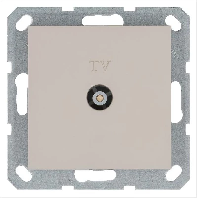 Розетка телевизионная оконечная TV Ф9.5мм механизм тауп Jasmart G6001T
