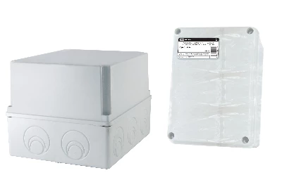 Распаячная коробка ОП 240х195х165мм, крышка, IP55, мон. плата, каб. ввод. d28-3 шт., d37-2 шт., TDM