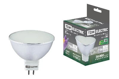 Лампа светодиодная MR16-7 Вт-220 В -4000 К–GU 5.3 SMD (с матовым стеклом) TDM