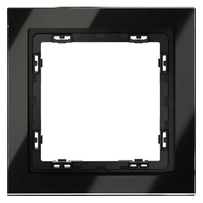 Рамка 1-м S70 стеклян. черн. Voltum VLS110108