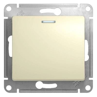 Переключатель проходной 1-кл. СП Glossa 10А IP20 (сх. 6а) 10AX с подсветкой механизм беж. SE GSL000263